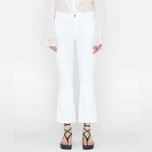Frame size 4 Le Crop Mini Boot in white